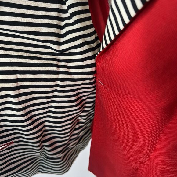 VINTAGE Richard Warren RED Short Sleeve Jacket Sz 6 double breasted 80s - Picture 6 of 16